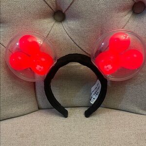 Disney Parks Red Mickey Mouse Balloon Ears Light Up Headband Best Day Ever New